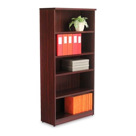 Alera Alera Bookcase with 5 Shelves - 31-3/4"W x 14"D x 65"H - Mahogany - Valencia Series ALEVA636632MY